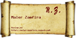Maler Zamfira névjegykártya